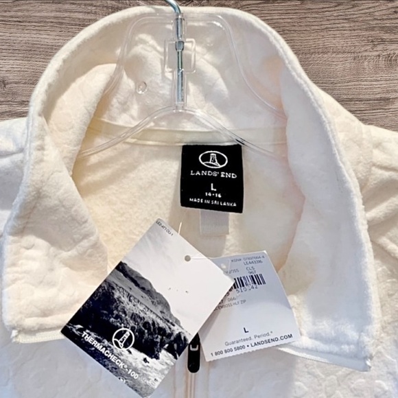 LANDS' END Sz L Thermachek-100 Lightweight Fleece Top - Picture 3 of 6